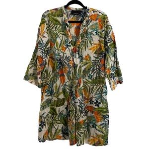 KIKISOL Tropical Print Cotton Gauze Tunic Size Extra Large